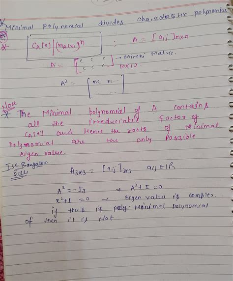 Image result for Examples of Minimal Polynomial of Matrix