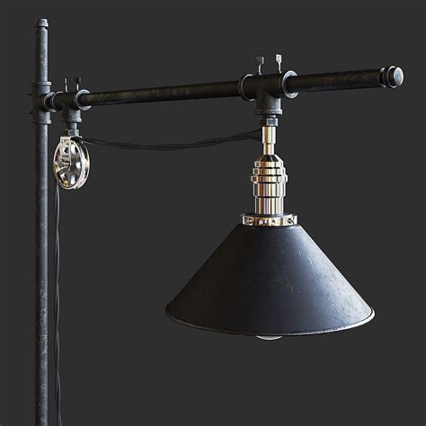 Industrial Style Floor Lamp - 3D Model by fusemesh