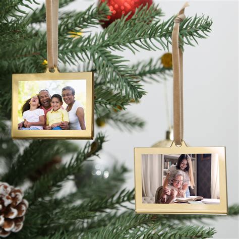 Christmas Photo Acrylic Ornament Frames, 3x2 Inches,8 Pack Gold Frames ...