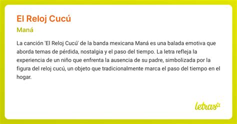 Significado de la canción EL RELOJ CUCÚ (Maná) - LETRAS.COM