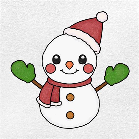 Cute Snowman Drawing Ideas For Kids