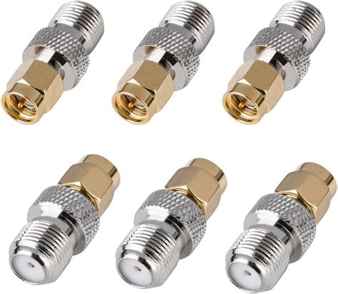 Buy Urtop 6 Pack SMA Male to F Female Adapter, F-Type to SMA Male RF ...