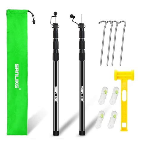SANLIKE 98.5 in Fiberglass Tarp Tent Poles Kit Telescoping Camping ...
