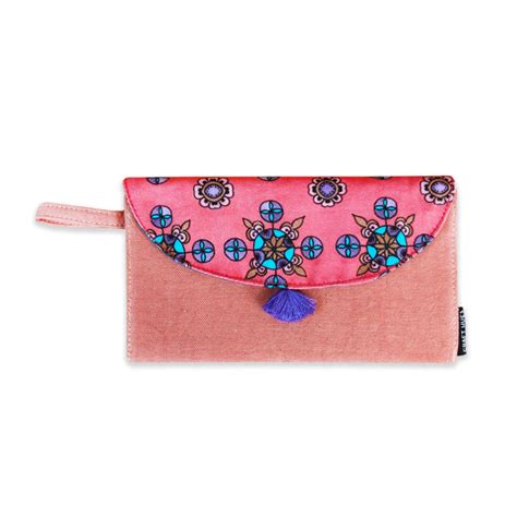 5 Pocket Long Wallet-Peach Garden – Crafthues