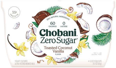 Chobani Zero Sugar Yogurt, Toasted Coconut Vanilla