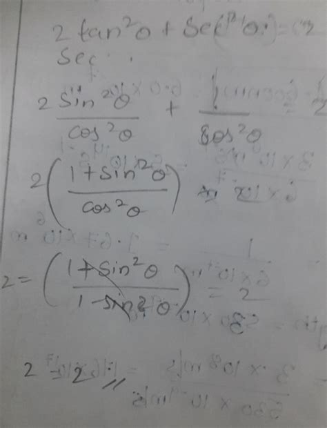 the general solution of 2tan square theta+sec square theta=2 is ...