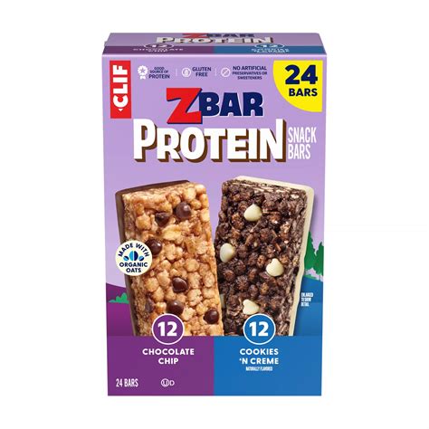 Zbar Protein Snack Bars Variety Pack, Gluten Free Protein Bars, 24 pk ...