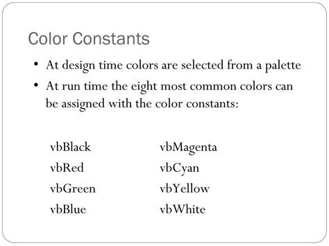 Image result for Visual Basic Colors