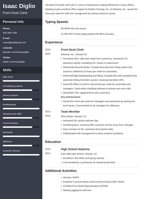 Front Desk Resume—Sample and Skills Guide for 2026