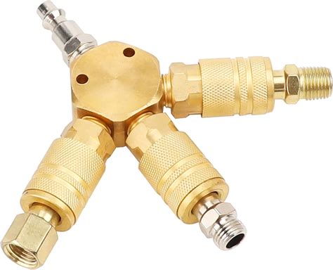 Buy hynade 3-Way Air Manifold, Flat Hex Manifold 1/4 Inch NPT Air ...