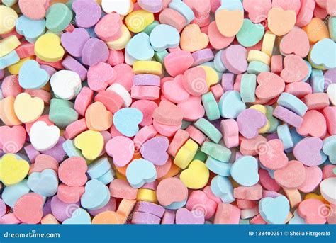 Background of Brightly Colored Candy Hearts for Valentine`s Day Stock ...