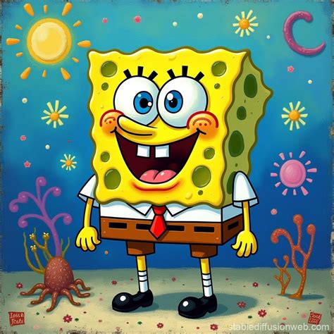 Spongebob in Van Gogh’s Style | Stable Diffusion Online