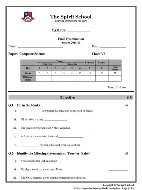 Image result for 6 Class Computer Final Paper