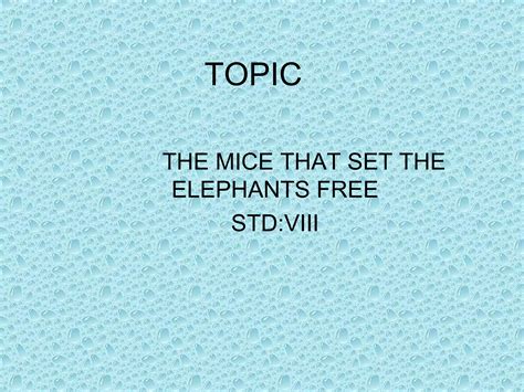 The Mice And Elephant | PPT