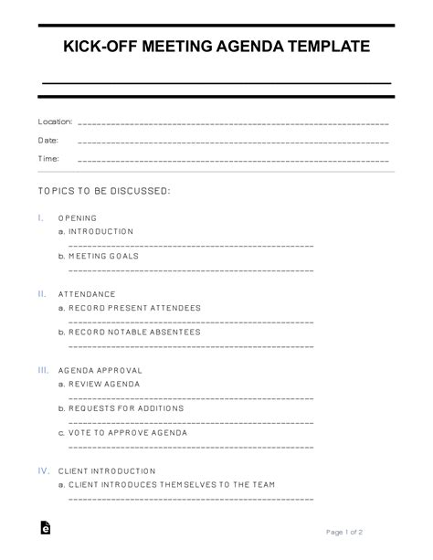 Professional Instructional Design Project Kickoff Meeting Template
