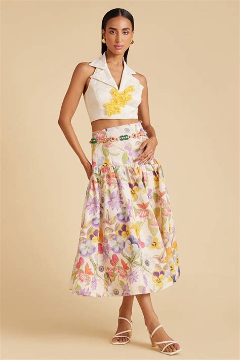 Silk Linen Floral Top – Zabella
