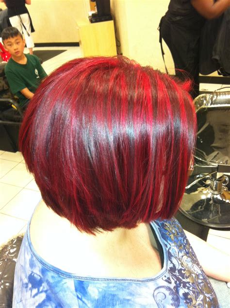 Cool red chunky highlights with a 6rv done by yours truly :) | Hair ...