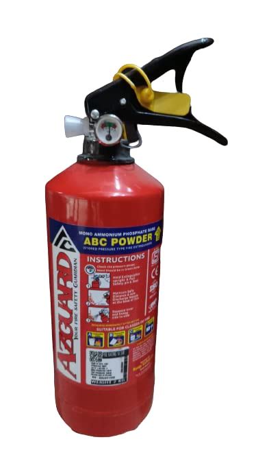 Mild Steel AZGUARD 2 Kg ABC Type Fire Extinguisher Pack of (1) : Amazon ...