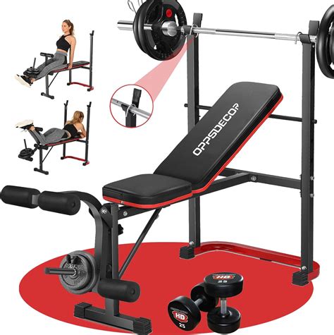 OPPSDECOR Standard Weight Bench Set with Leg Extension and Leg India | Ubuy