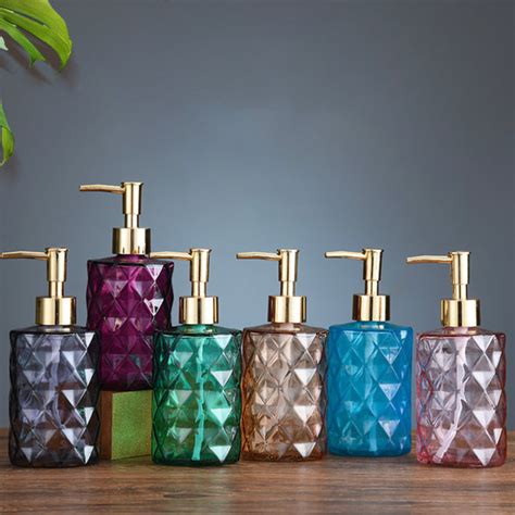 Regal Pink Textured Glass Dispenser With Nozzle Online - Premium ...