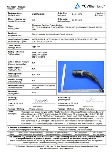 EV charging connectors from Chargecon