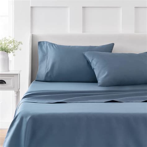Amazon.com: MARTHA STEWART 100% Cotton Queen Sheet Set - 4 Piece, Soft ...