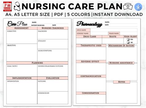 Nursing Care Plan Template Editable Nursing Report Sheet - Etsy