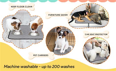 Goofy Tails Reusable Pee Pads for Dogs (Bone Print, 90X80) (Pack of 2 ...