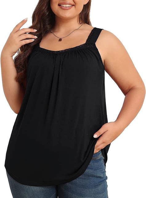 Daystry Plus Size Sleeveless Tank Top for Women with Lace Details and ...
