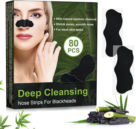 80 Pcs Blackhead Remover Strips for Nose and Face –Deep Pore Cleansing ...