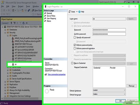 Image result for Cambiar Contrasena Del SA SQL Server