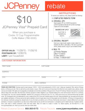 JCPenney Product Rebate Form - Blank Fillable Template | Fill Out ...