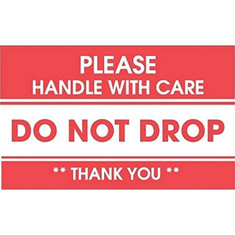 2" x 3" Please Handle with Care Do Not Drop Labels (500 per Roll ...