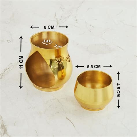 Buy Serenity Gold Metal Lotus Motif Camphor Holder from Home Centre at ...