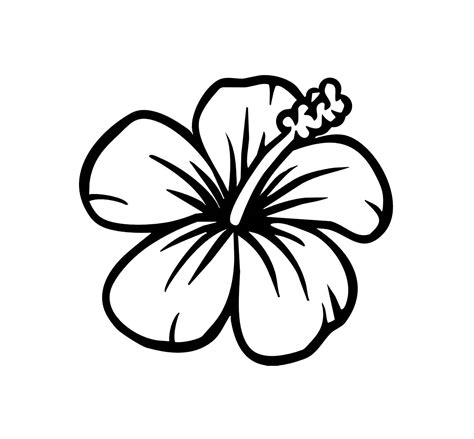 Hawaiian Flower Clip Art White