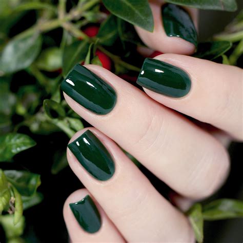 Greenwood Solid Deep Hunter Green Creme Nail Polish, Earthy Nail Color ...