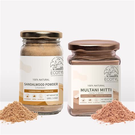 Skin Care Combo - Sandalwood Powder & Multani Mitti – Ecotyl - 100% ...