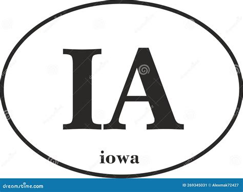 Sign of State of Iowa for Sticking on Glass of Car. Sign of Iowa Stock Illustration ...