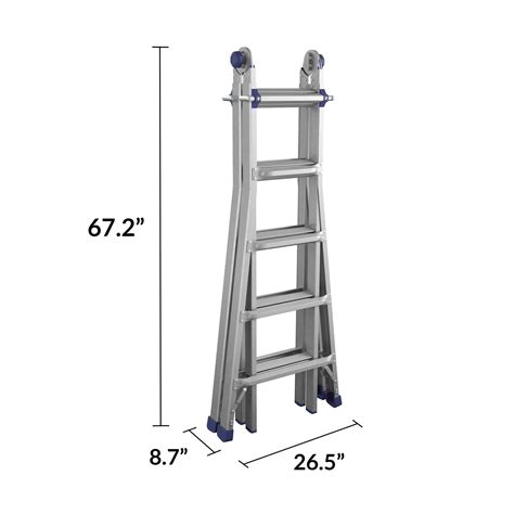 COSCO 22 foot Reach Height Aluminum Multi-Position Ladder,300 lb. Load ...