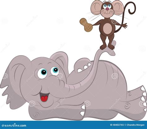 Cartoon Mouse and Elephant stock vector. Illustration of trunk - 48402765