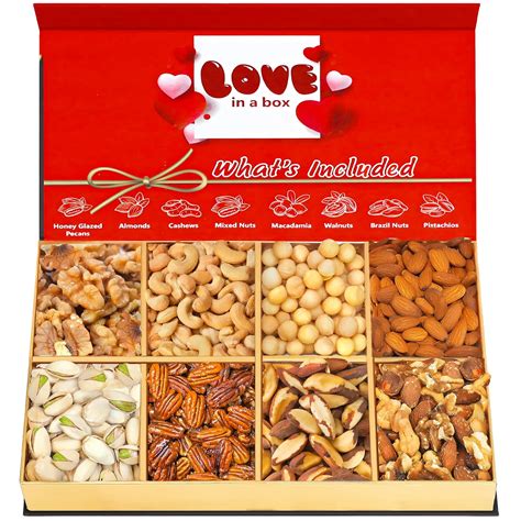 Amazon.com : Valentines Day Nuts Gift Box Healthy Valentine Gifts for ...