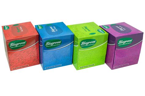 Biogreen Soft Facial/Face Tissues, 2 Ply 80 Pulls Each Box - Pack of 4 ...