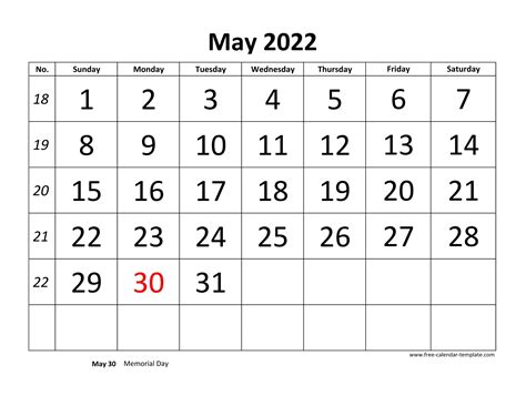Calendar May 2022 Word at Ryan Knight blog