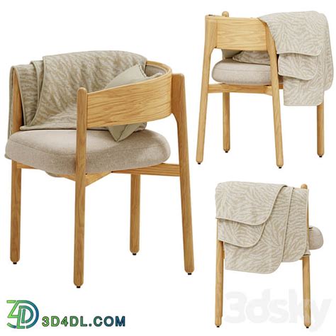 دانلود آبجکت Dining chair in hevea and cotton, Natesse | مرجع دانلود ...