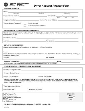 Canada Manitoba Public Insurance Driver Abstract/Claims Experience ...