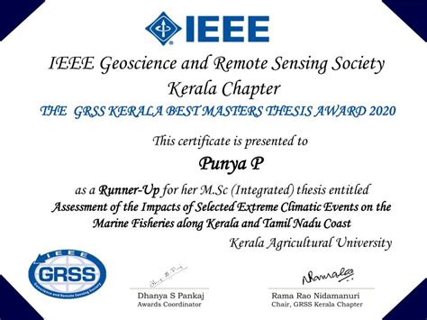 IEEE GRSS KERALA BEST MASTERS THESIS AWARD 2020 -ACCER | Kerala ...
