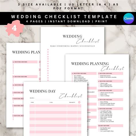 Image result for Wedding Checklist Free Edit Printable