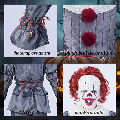 Carnival Costume Burlesque Clown Pennywise Carnival Cosplay Costume ...