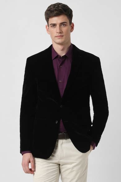 Buy Men Black Solid Formal Blazer Online - 39829243 | Peter England