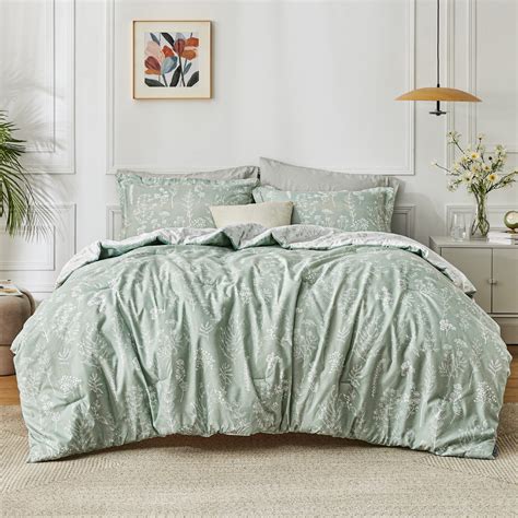 Bedsure Queen Size Comforter Sets - Sage Green Comforter Set Reversible ...